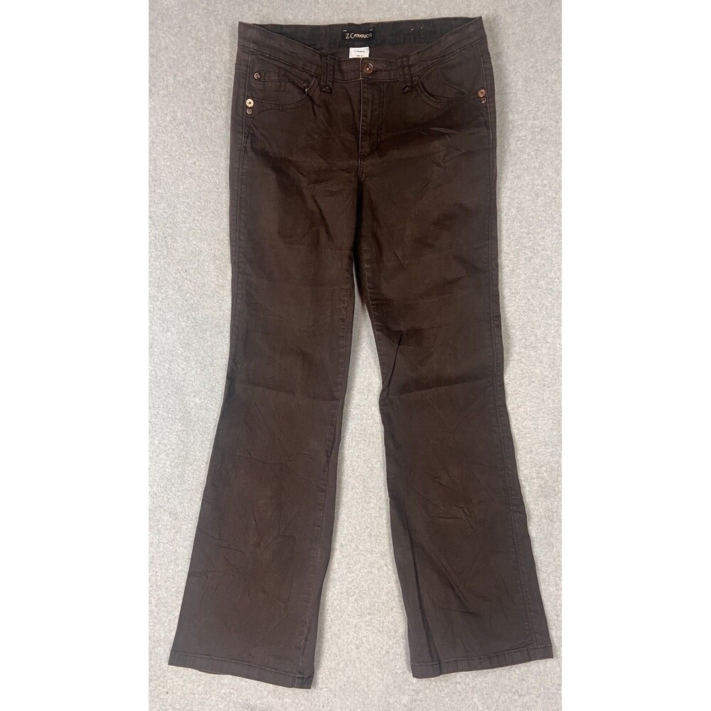 Z Cavaricci Jeans Women 10 Brown Y2K Bootcut Mid Rise Pants Logo Preppy